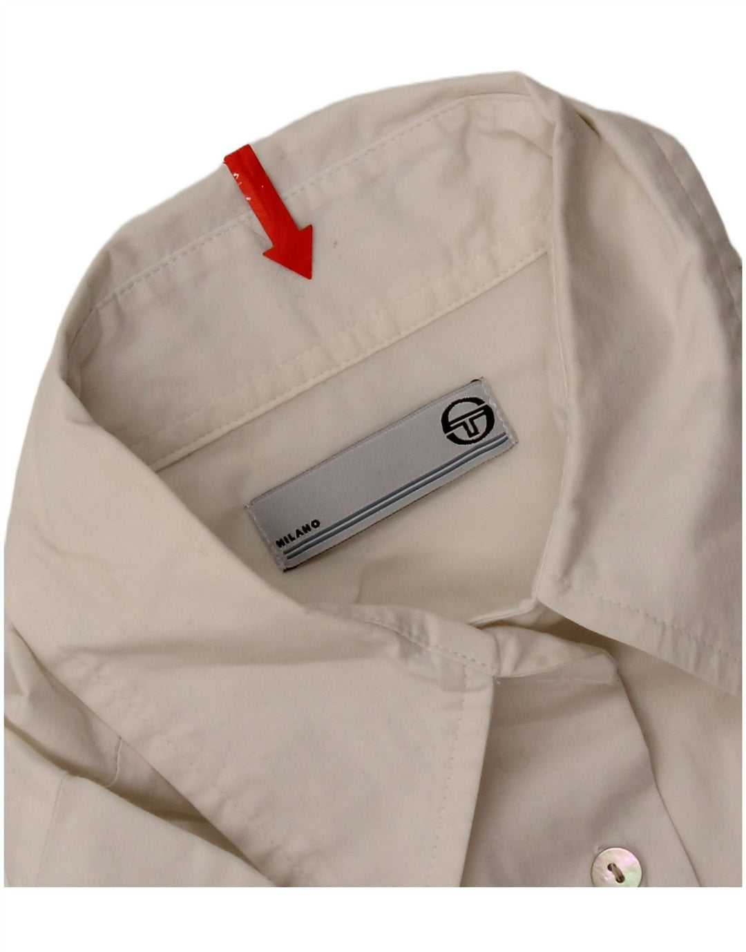 Sergio Tacchini Womens Shirt UK 14 Large White Cotton