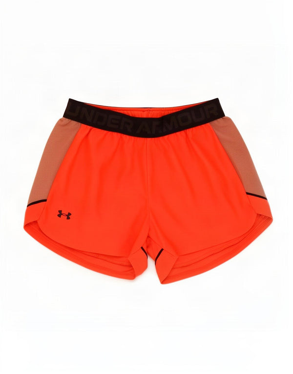 Under Armour Womens Graphic Sport Shorts UK 8 Small Orange Colourblock