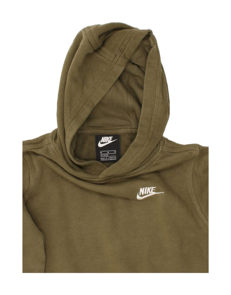 NIKE Boys Hoodie Jumper 10-11 Years Medium Khaki Cotton | Vintage Nike | Thrift | Second-Hand Nike | Used Clothing | Messina Hembry 