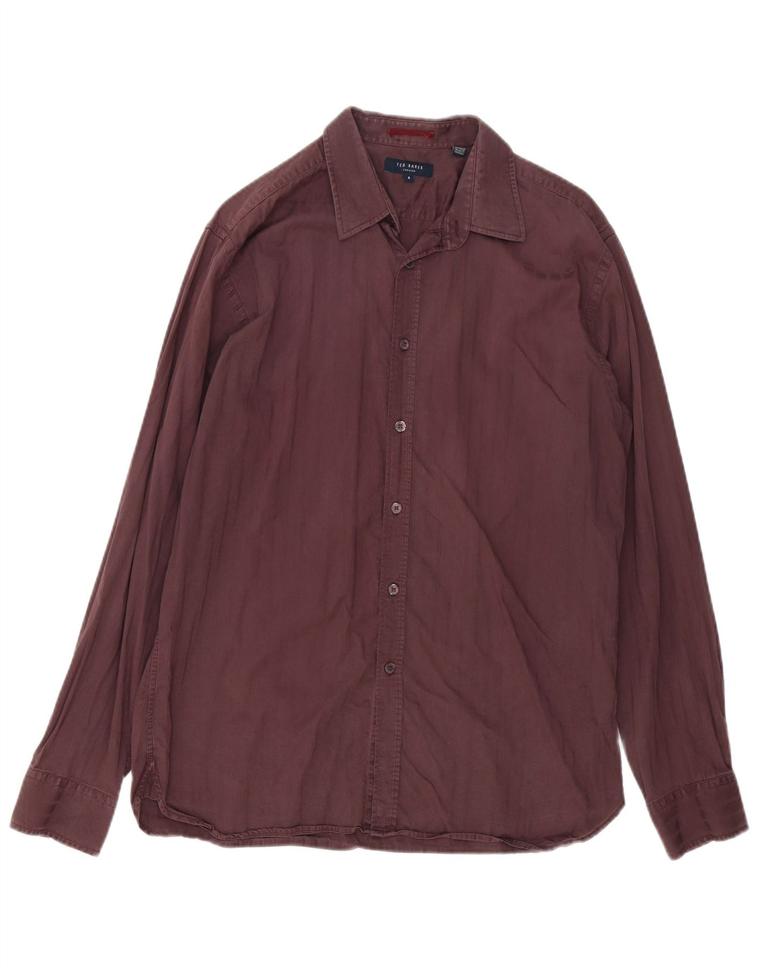 TED BAKER Mens Shirt Size 4 Large Burgundy