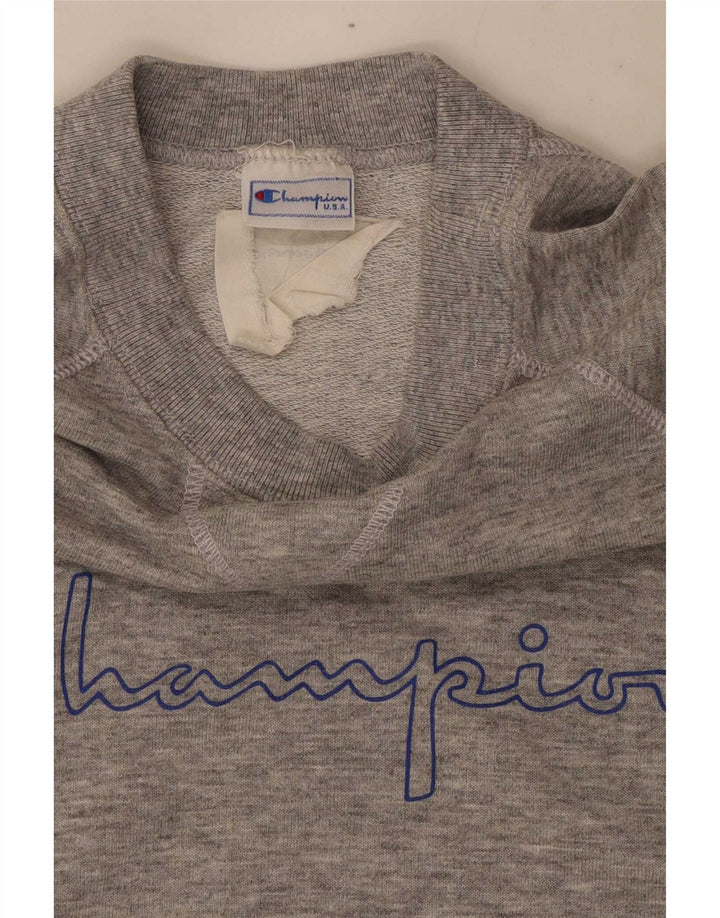 Champion Mens Graphic Sweatshirt Jumper Small Grey Flecked