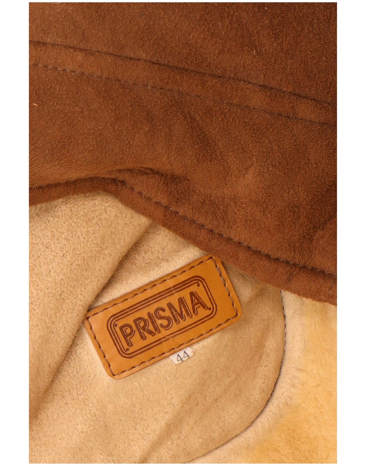 Prisma Womens Oversized Shearling Coat EU 44 XL Brown Leather