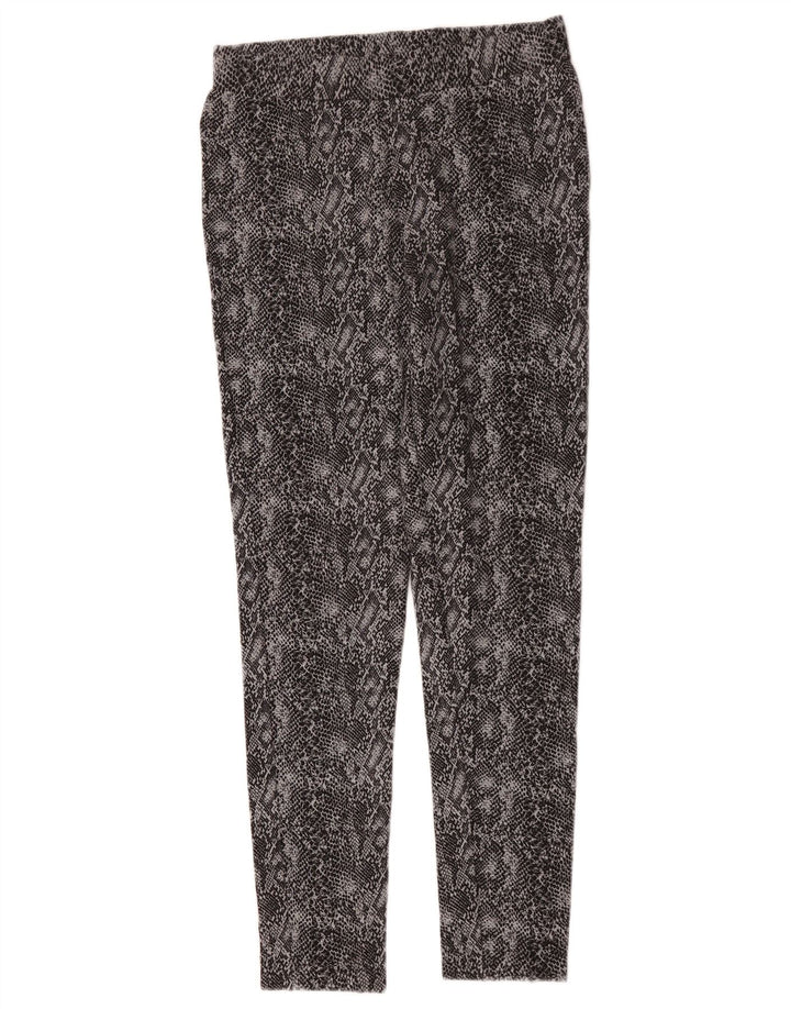 Marks & Spencer Womens Leggings UK 12 Medium Grey Animal Print Viscose