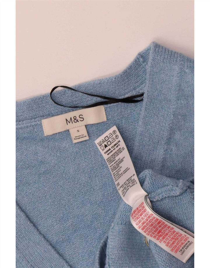 Marks & Spencer Womens Oversized Cardigan Sweater UK 10 Small Blue