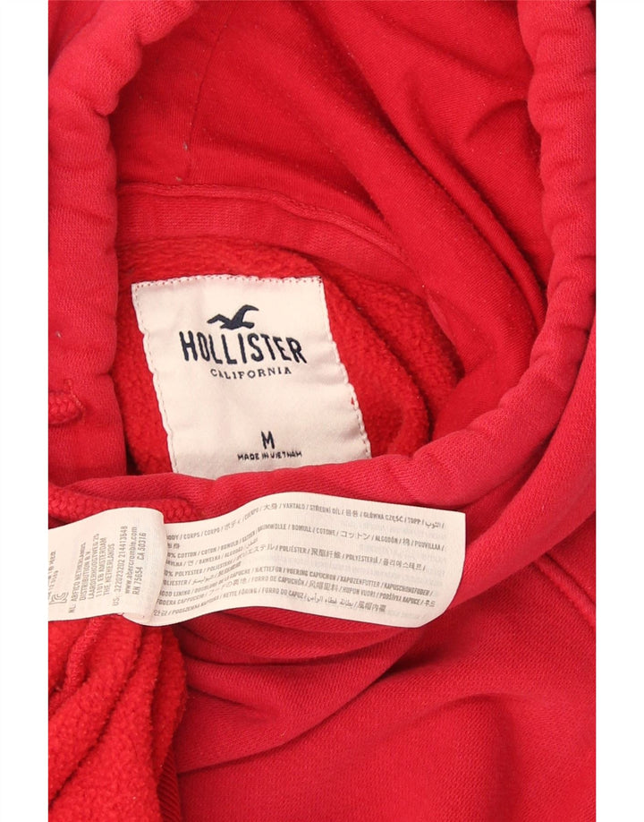 Hollister Mens Hoodie Jumper Medium Red Cotton
