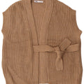 ZARA Womens Oversized Sleeveless Cardigan Sweater UK 10 Small Brown