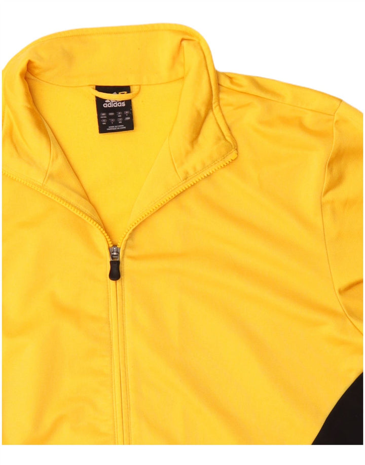 Adidas Mens Tracksuit Top Jacket UK 42/44 Large Yellow Colourblock