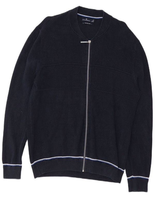 Blue Harbour Mens Cardigan Sweater XL Navy Cotton