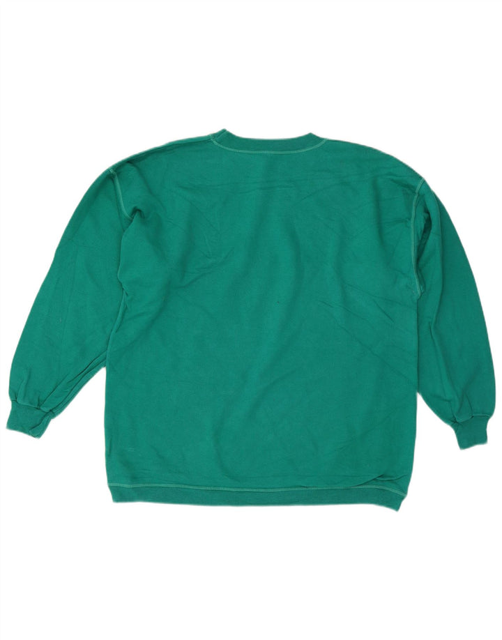 Meeting Mens Graphic Sweatshirt Jumper Large Turquoise Cotton