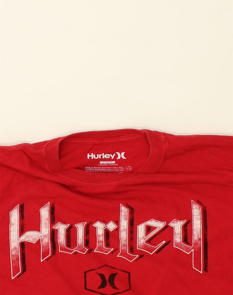 HURLEY Mens Graphic T-Shirt Top XL Red Cotton | Vintage Hurley | Thrift | Second-Hand Hurley | Used Clothing | Messina Hembry 