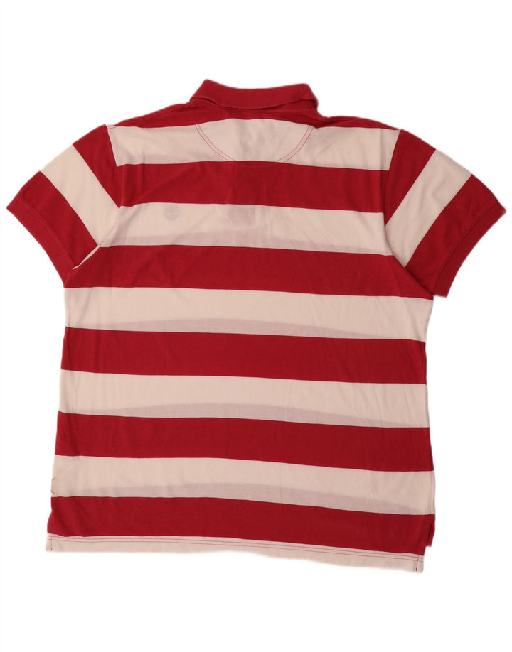 Timberland Mens Polo Shirt 2XL Red Striped Cotton