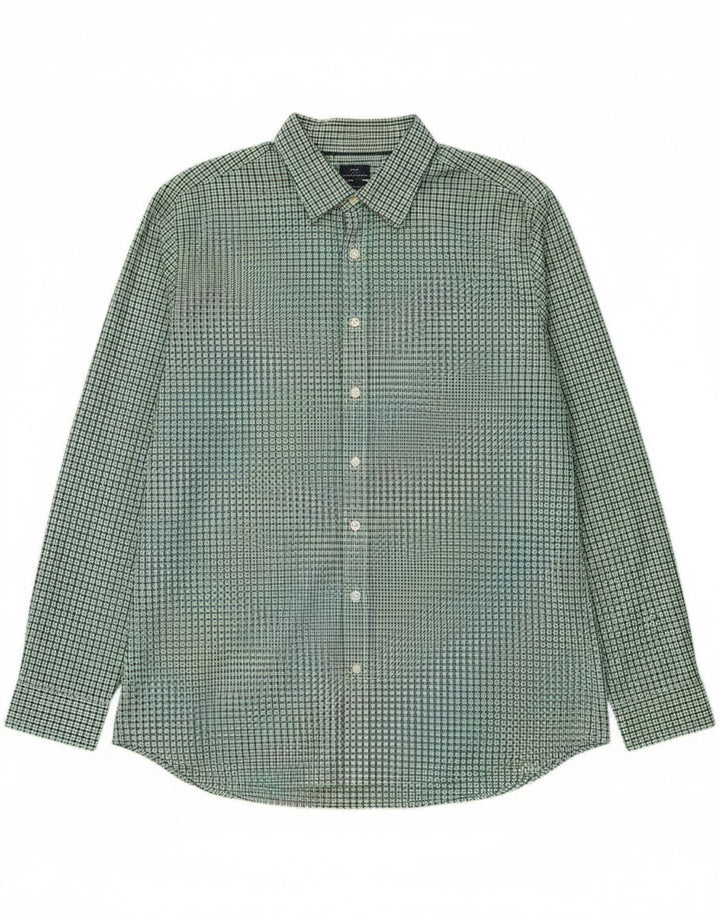 Gap Mens Slim Fit Shirt XL Green Check Cotton