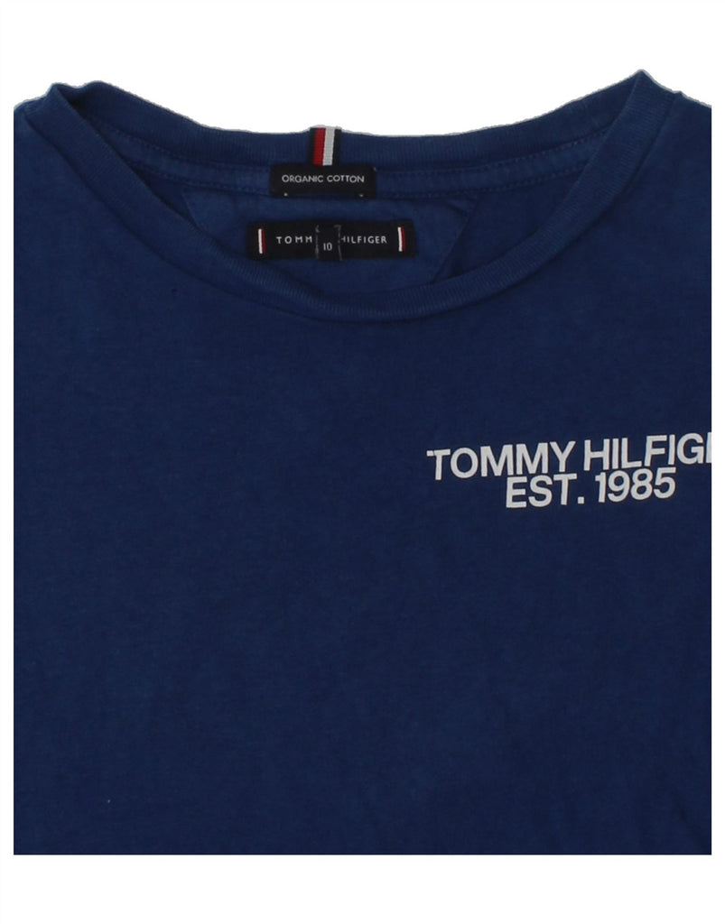 TOMMY HILFIGER Boys Graphic T-Shirt Top 9-10 Years Navy Blue Cotton | Vintage Tommy Hilfiger | Thrift | Second-Hand Tommy Hilfiger | Used Clothing | Messina Hembry 