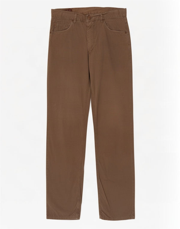 Marlboro Classics Mens Straight Casual Trousers W34 L34 Brown