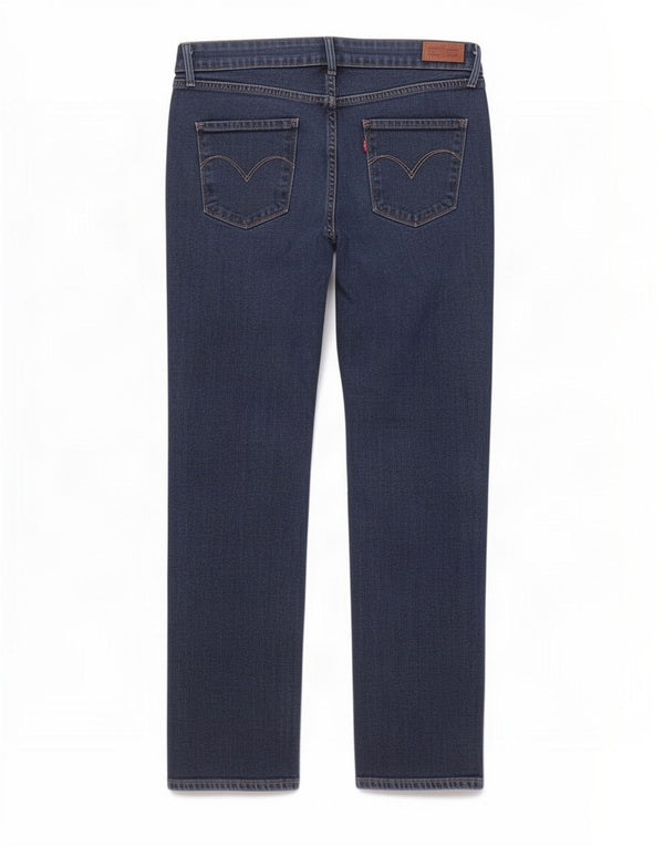 Levi's Womens Demi Curve Straight Jeans W32 L32 Navy Blue Cotton