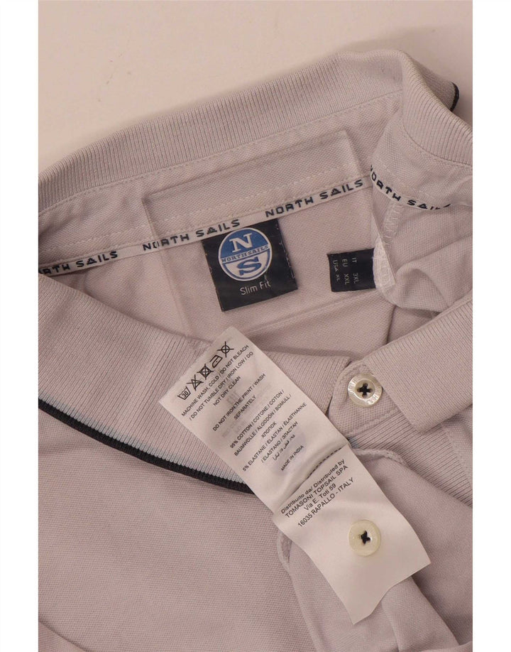 North Sails Mens Slim Fit Polo Shirt XL Grey Cotton