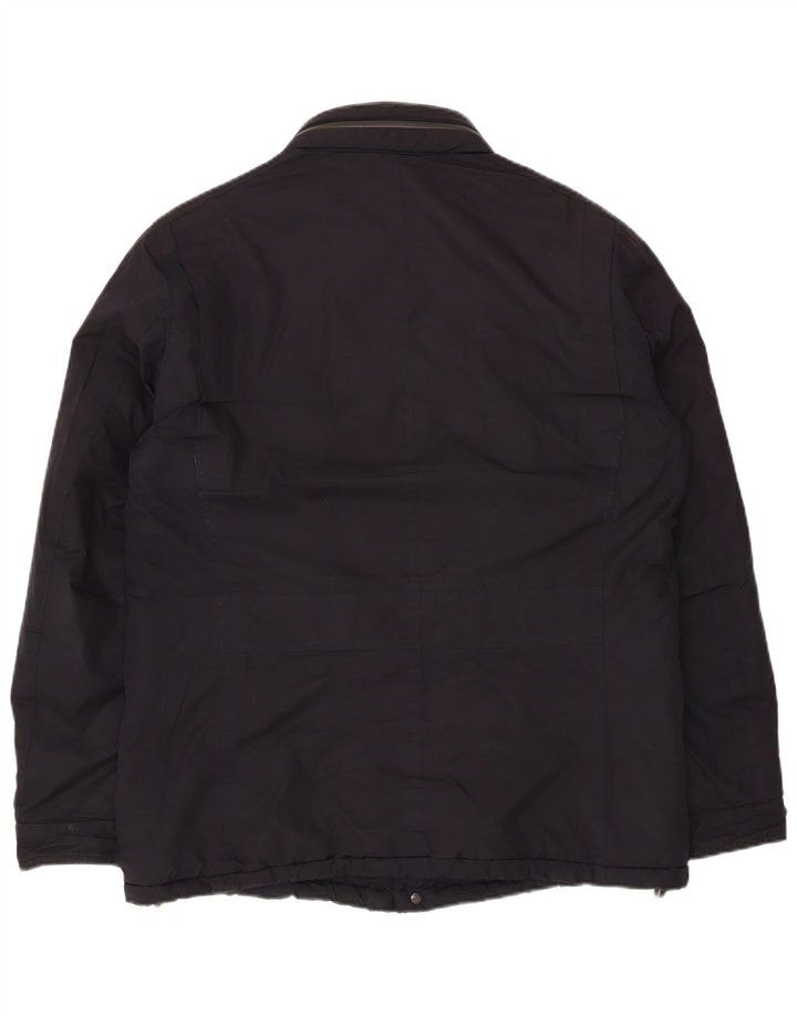 Massimo Dutti Mens Hooded Windbreaker Coat UK 40 Large Navy Blue