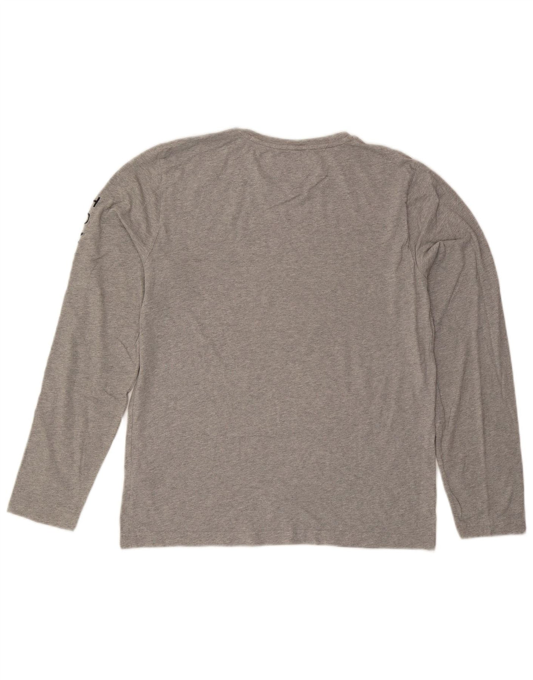 Tommy Hilfiger Mens Graphic Top Long Sleeve Large Grey Flecked Cotton