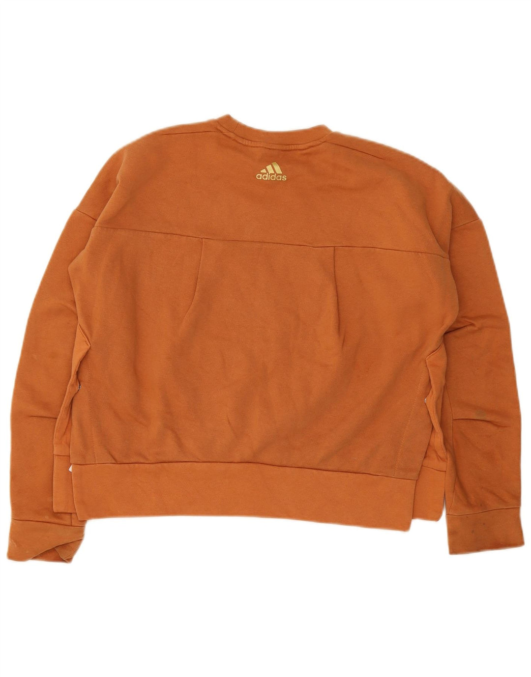 Adidas Womens Oversized Graphic Sweatshirt Jumper UK 8/10 Small Orange