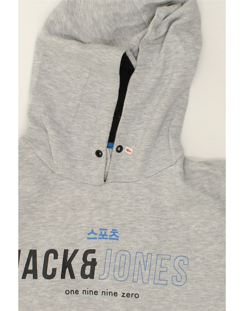 JACK & JONES Mens Graphic Hoodie Jumper XL Grey Polyester | Vintage Jack & Jones | Thrift | Second-Hand Jack & Jones | Used Clothing | Messina Hembry 