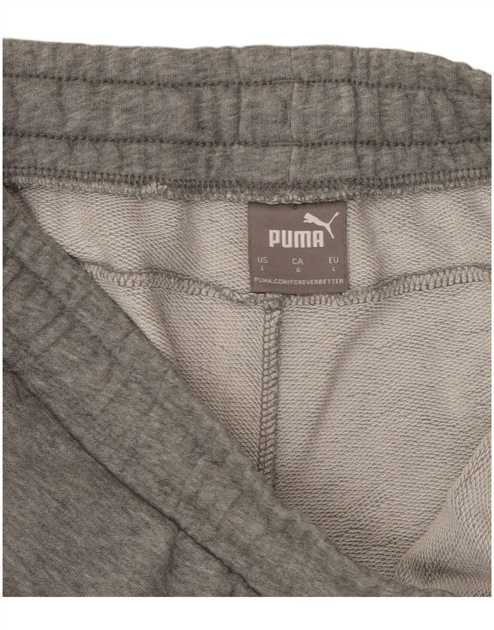 PUMA Mens Tracksuit Trousers Joggers Large Grey Flecked Cotton