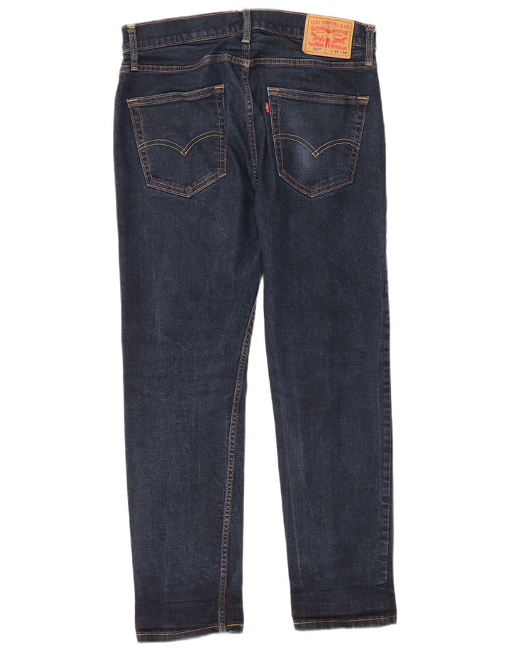 Levi's Mens 502 Tapered Jeans W33 L30 Navy Blue Cotton