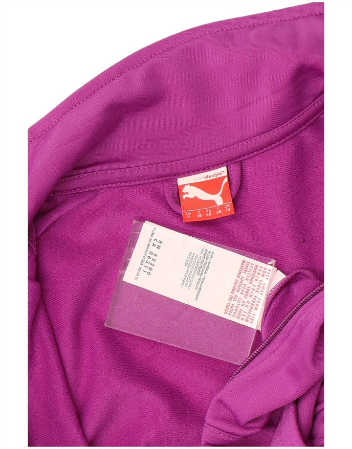 Puma Womens Tracksuit Top Jacket UK 10 Small Pink Polyester