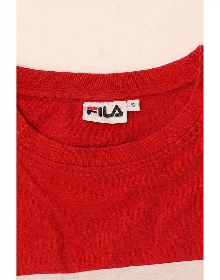 Fila Womens Graphic Sweatshirt Jumper UK 10 Small Red Colourblock
