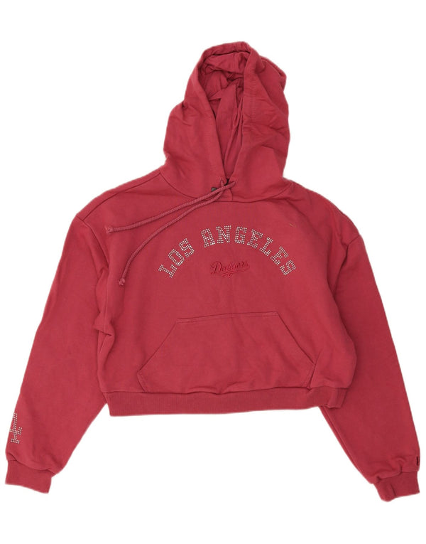 New Era Womens Los Angeles Dodgers Graphic Hoodie Jumper UK 10 Small Pink