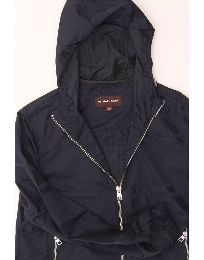 MICHAEL KORS Mens Hooded Windbreaker Jacket UK 36 Small Navy Blue Nylon Vintage Michael Kors and Second-Hand Michael Kors from Messina Hembry 