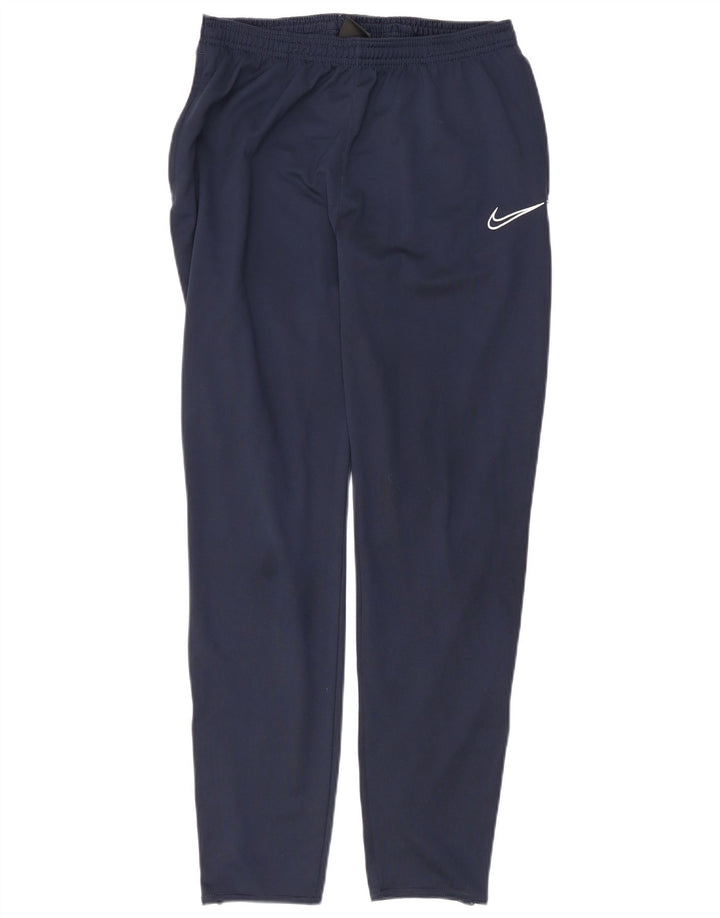 NIKE Mens Dri Fit Tracksuit Trousers Medium  Navy Blue Colourblock