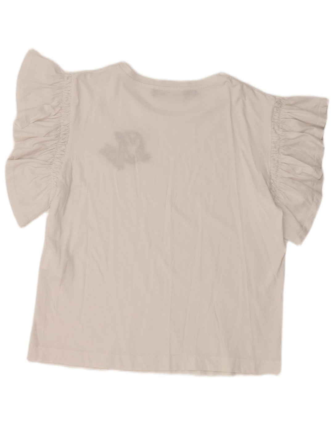 MOSCHINO Womens Graphic Blouse Top IT 44 Medium White Cotton