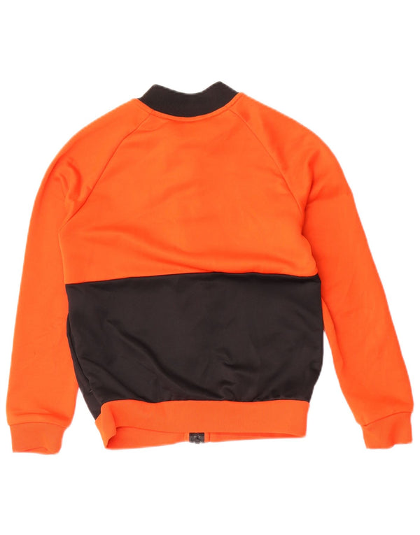 Adidas Boys Graphic Tracksuit Top Jacket 9-10 Years Orange Colourblock