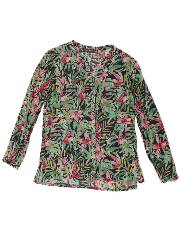 Laura Ashley Womens Shirt Blouse UK 10 Small Multicoloured Floral Cotton