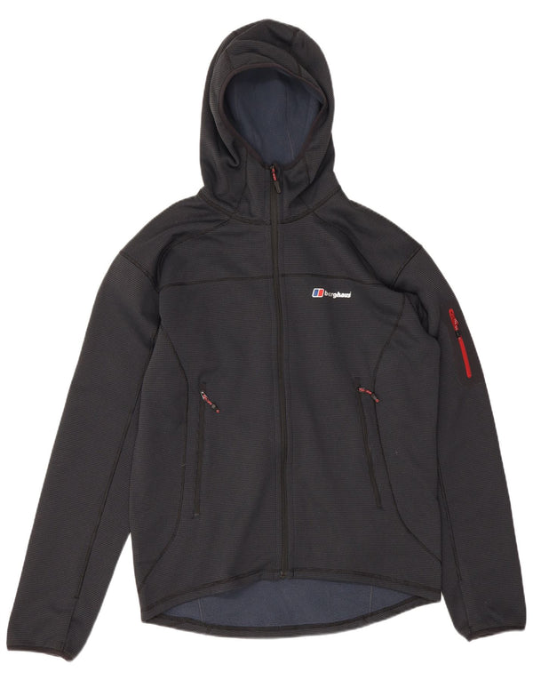 Berghaus Mens Zip Hoodie Sweater Large Navy Blue Spotted Polyester