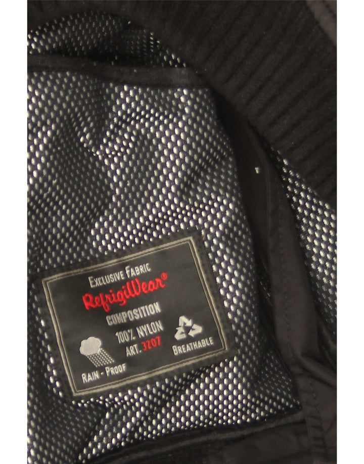 Refrigiwear Mens Hooded Rain Jacket UK 38 Medium Black Nylon