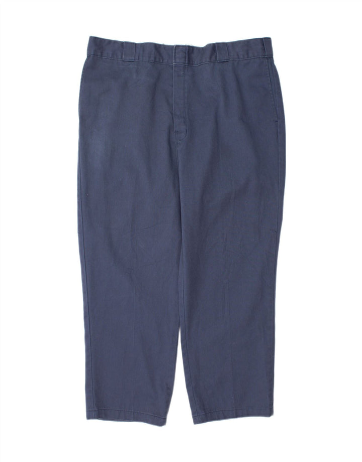 DICKIES Mens Original Fit Chino Trousers W40 L29 Navy Blue Polyester Vintage Dickies and Second-Hand Dickies from Messina Hembry 
