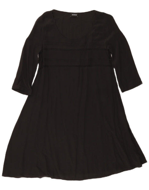 Kookai Womens Long Sleeve A-Line Dress UK 12 Medium Black