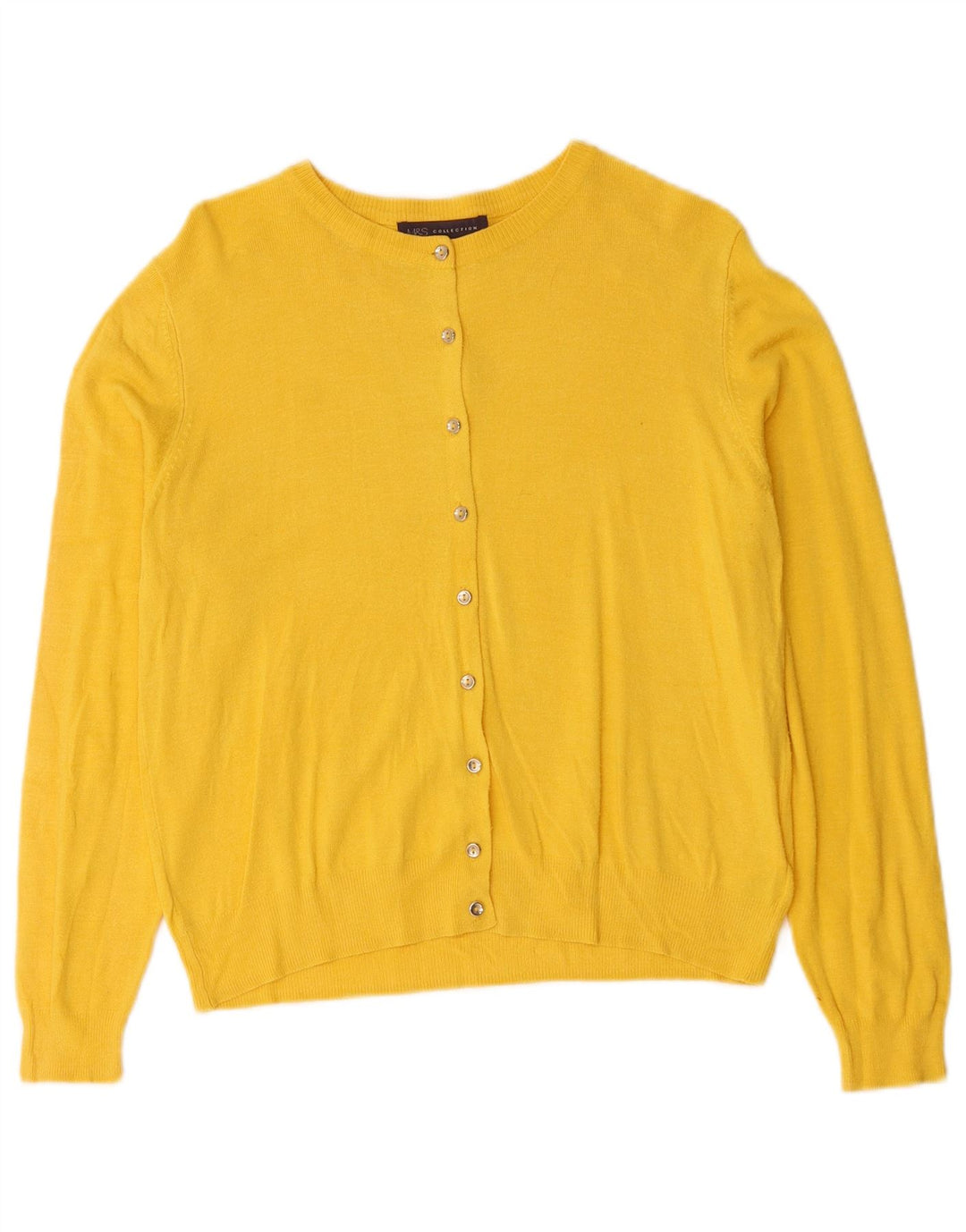 Marks & Spencer Womens Cardigan Sweater UK 14 Medium Yellow Viscose