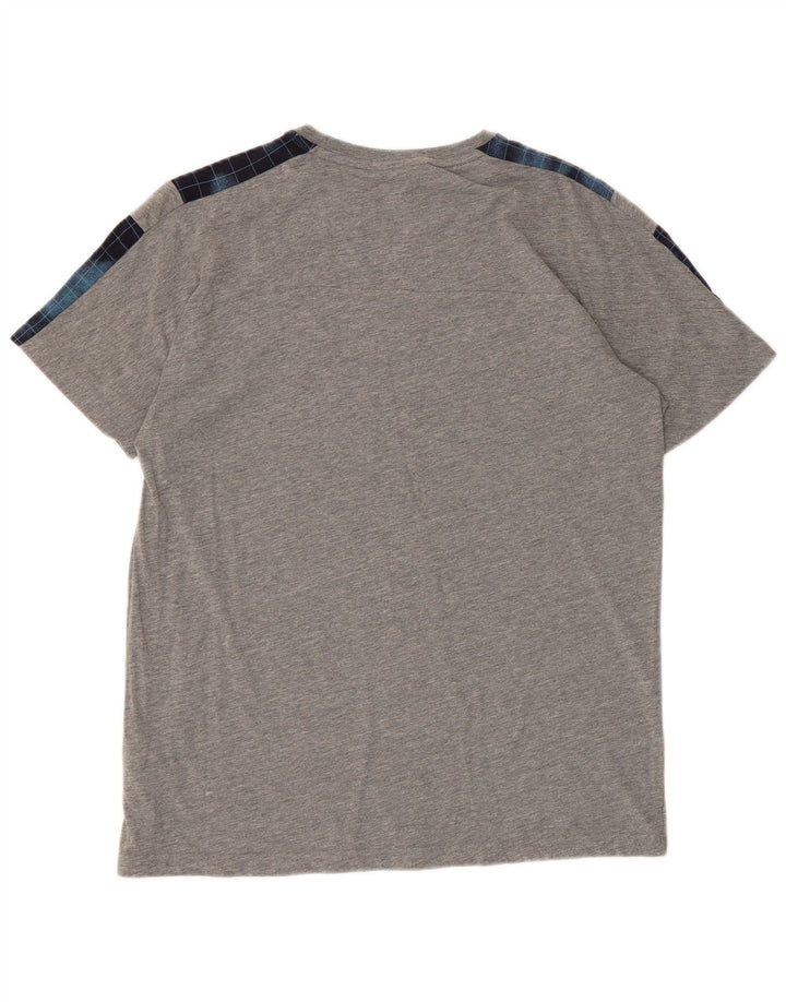 Puma Mens T-Shirt Top Medium Grey Colourblock Cotton