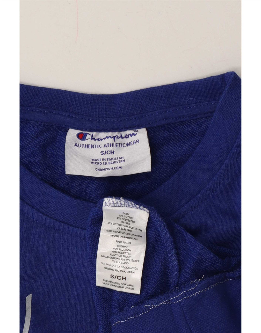 Champion Womens Graphic Oversized Sweatshirt Jumper UK 10 Small Blue Cotton