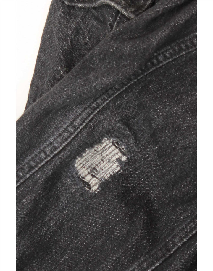 Scotch & Soda Mens Graphic Denim Jacket UK 44 2XL Grey Cotton
