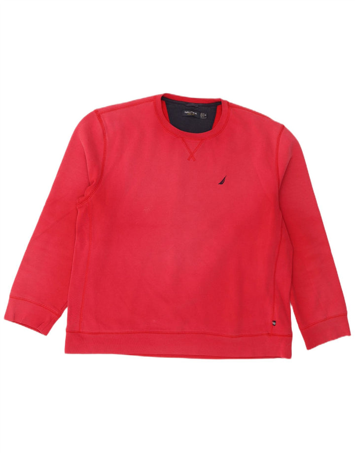 Nautica Mens Sweatshirt Jumper XL Red Cotton