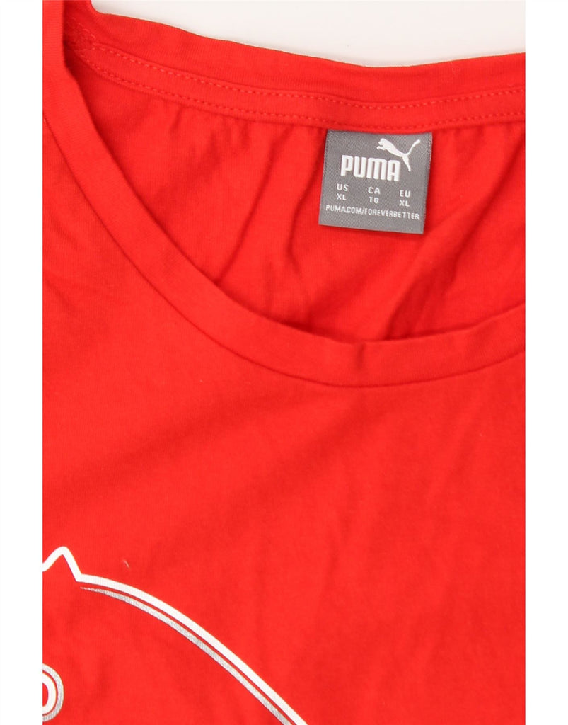 PUMA Womens Graphic T-Shirt Top UK 18 XL Red Cotton Vintage Puma and Second-Hand Puma from Messina Hembry 