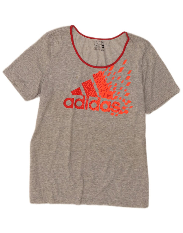Adidas Girls Climalite Graphic T-Shirt Top 13-14 Years Grey