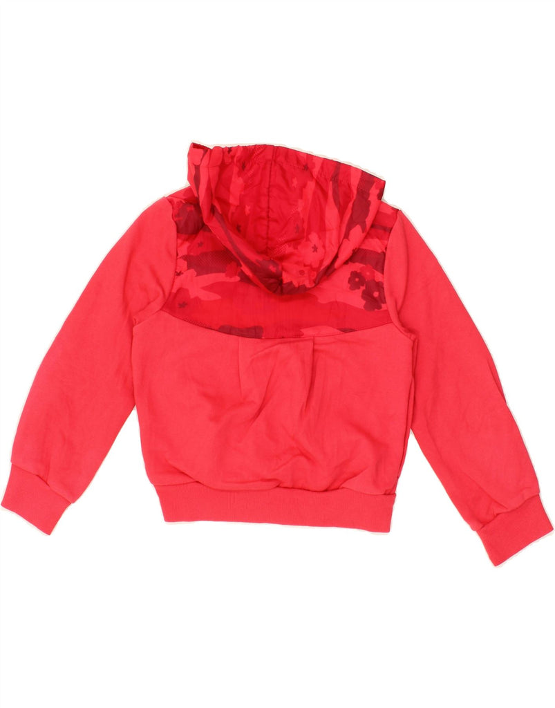 ADIDAS Girls Graphic Zip Hoodie Sweater 6-7 Years Red Cotton Vintage Adidas and Second-Hand Adidas from Messina Hembry 
