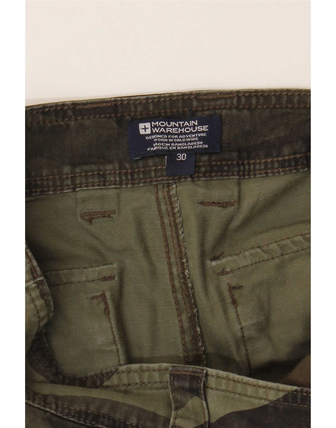 Mountain Warehouse Mens Cargo Shorts W30 Medium Green Camouflage Cotton