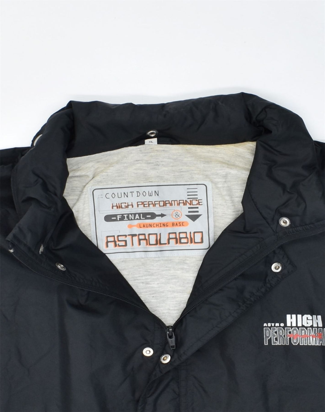ASTROLABIO Mens Windbreaker Jacket EU 50 XL Black Polyester | Vintage Astrolabio | Thrift | Second-Hand Astrolabio | Used Clothing | Messina Hembry 