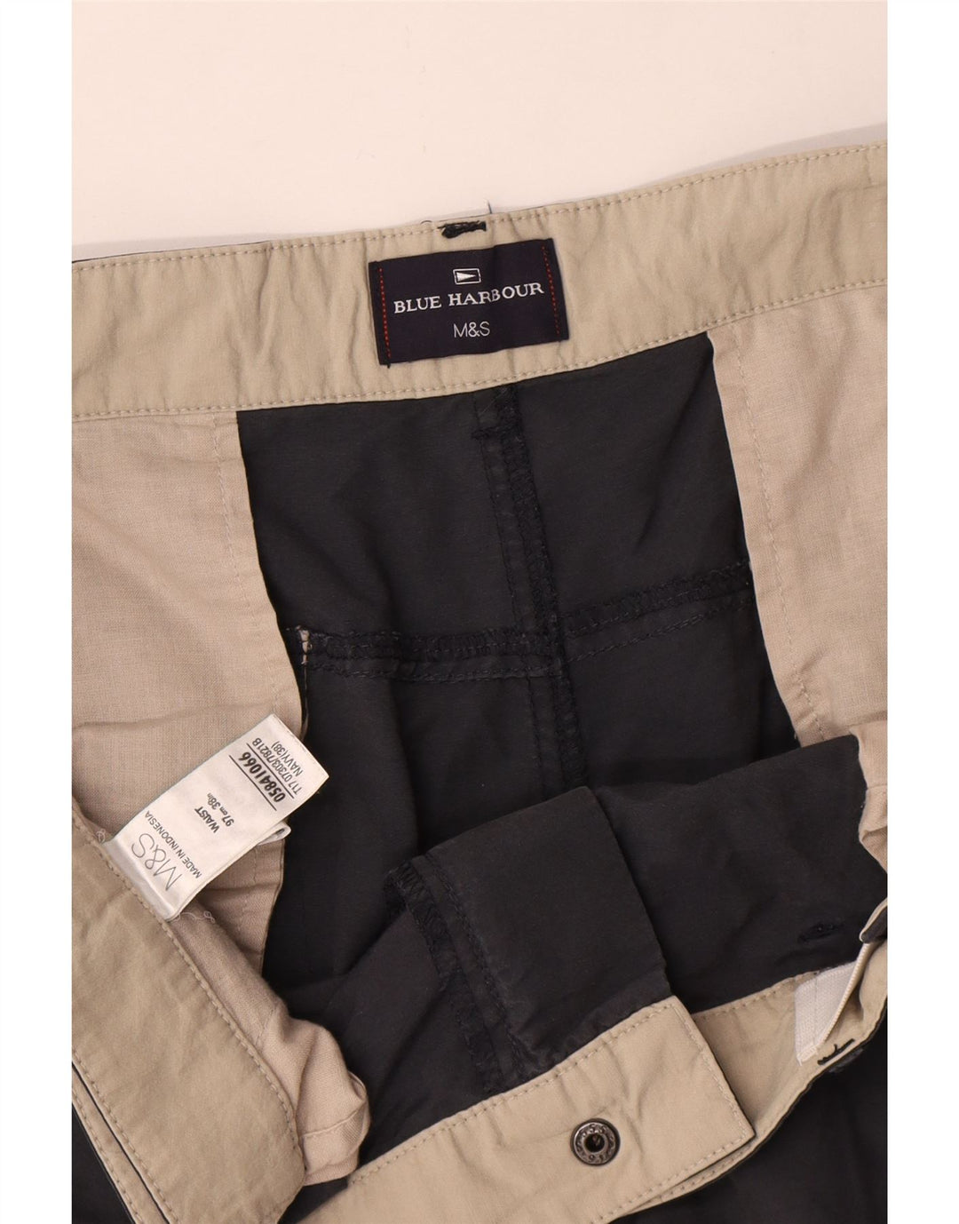 Marks & Spencer Mens Blue Harbour Cargo Shorts W38 XL Navy Blue Cotton