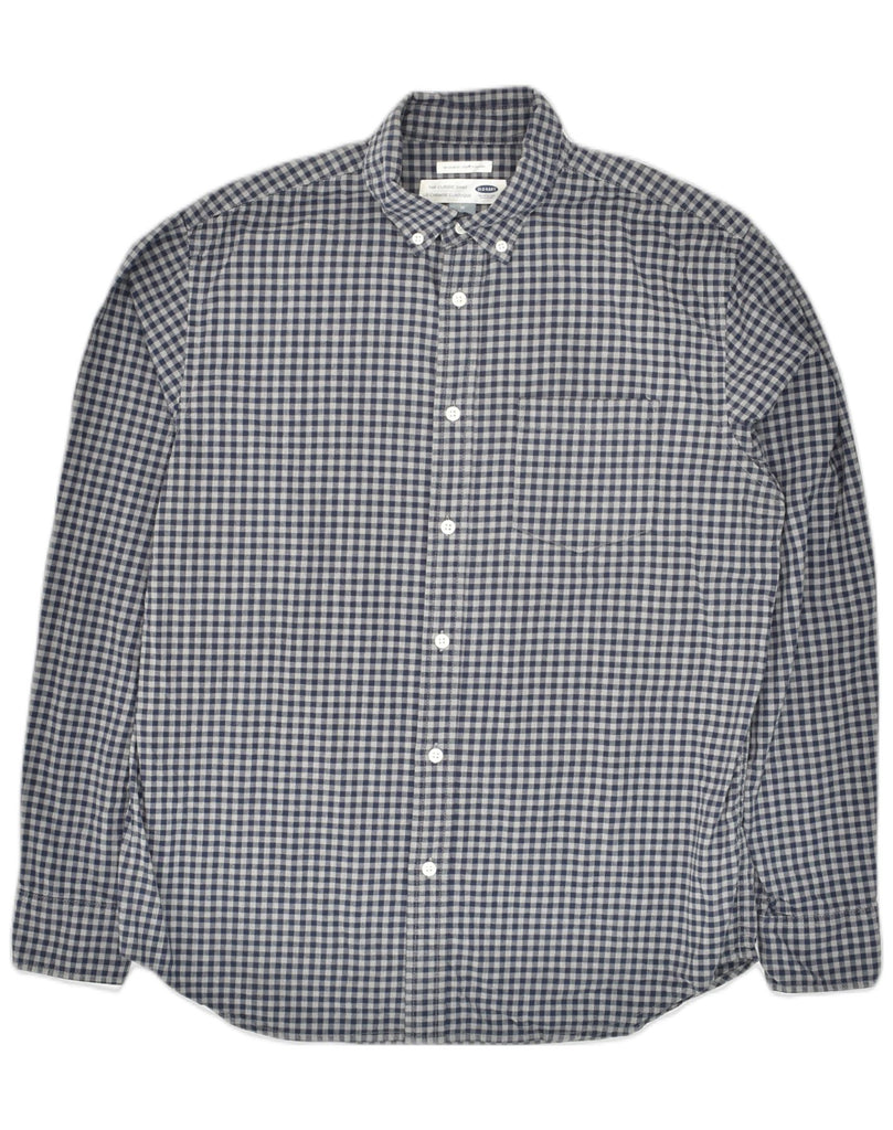 OLD NAVY Mens The Classic Regular Fit Shirt Medium Navy Blue Gingham | Vintage Old Navy | Thrift | Second-Hand Old Navy | Used Clothing | Messina Hembry 